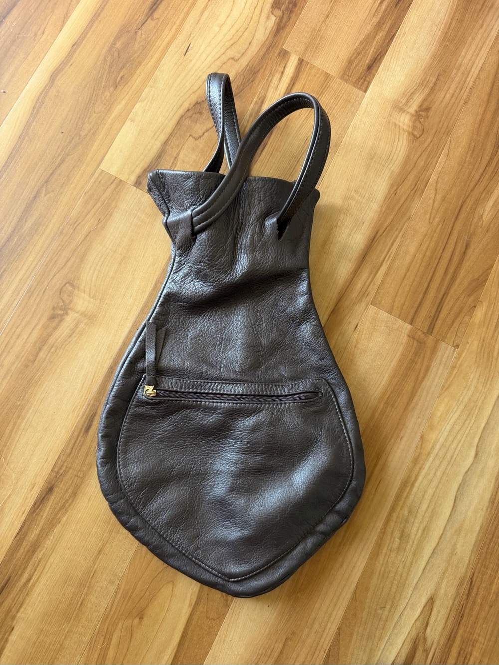 90s Leather Tote Bag in Dark Brown